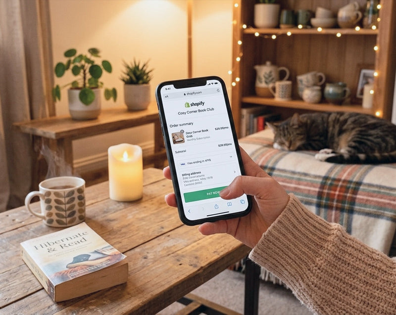 A person reviewing their subscription on a phone at home